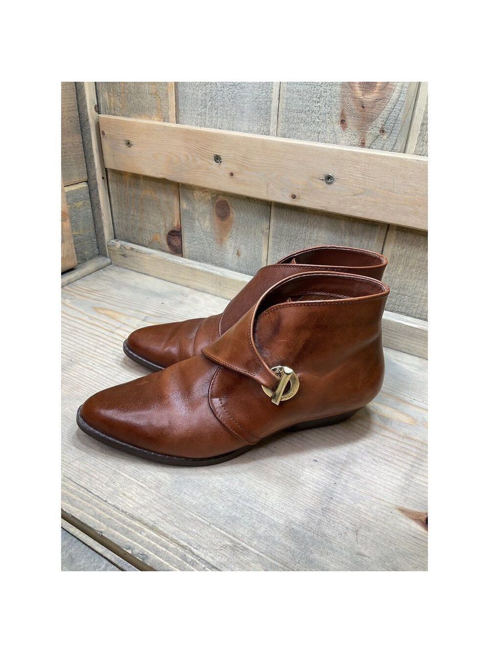 Etienne Aigner Lara II Brown Leather Womens Ankle Boots Womens 5.5M Brazil - Picture 4 of 8